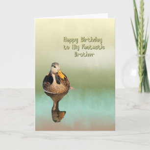 Carte d'anniversaire pour votre frère avec canard 