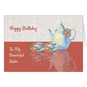 Carte d'anniversaire pour votre soeur avec un set 