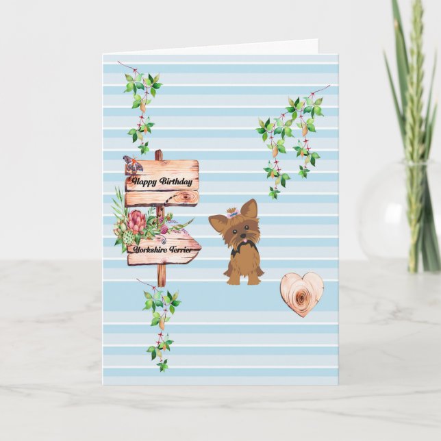 Carte d'anniversaire pour Yorkshire Terrier Dog (Devant)