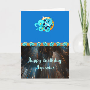 Carte d'anniversaire pour Zodiac Aquarius
