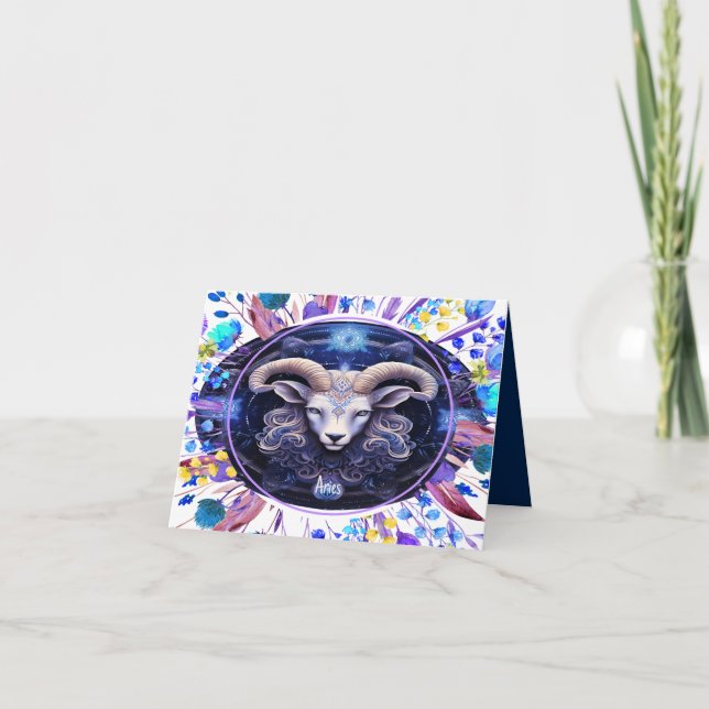 Carte d'anniversaire pour Zodiac Aries 3/21 à 4/19 (Devant)