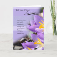 Carte d'anniversaire pourpre de crocus de tante