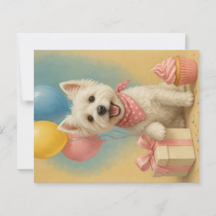 Carte d'anniversaire Preppy Westie