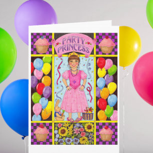Carte d'anniversaire Princess Party