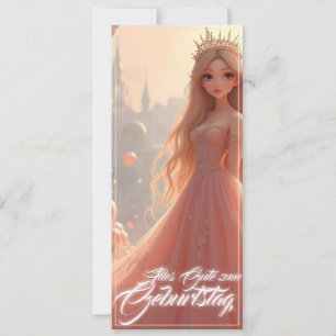 Carte d'anniversaire princesse en rose