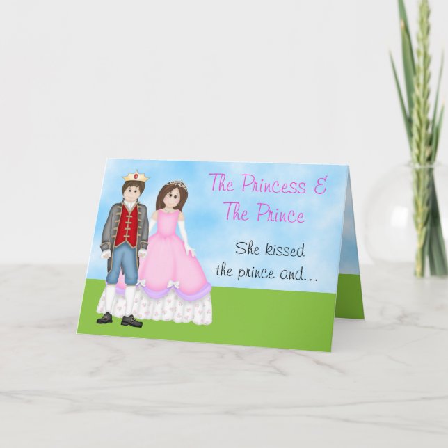 Carte d'anniversaire Princesse, Prince et Unicorne (Devant)