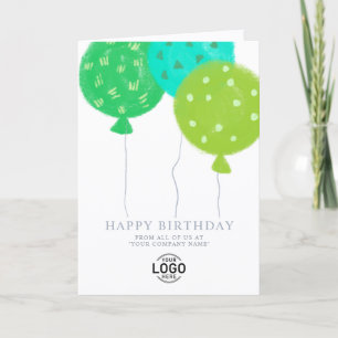 Carte d'anniversaire professionnelle avec ballons 