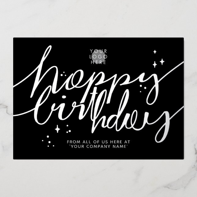 Carte d'anniversaire professionnelle écriture manu (Recto)