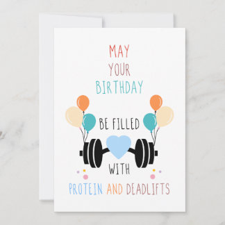 Carte d'anniversaire Protéine et Tractions Mortes