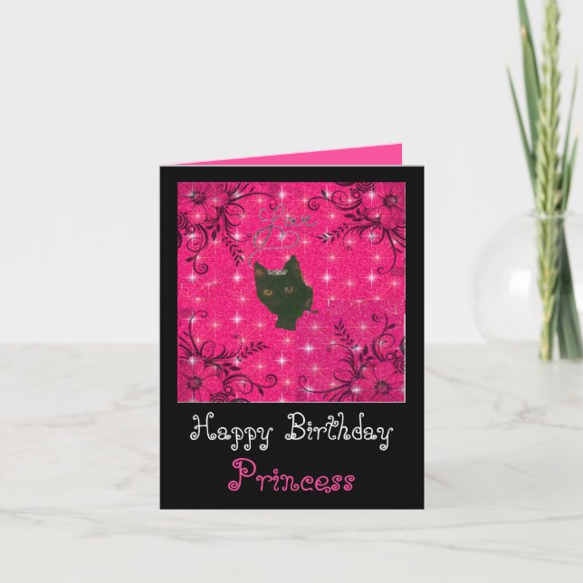 carte d'anniversaire punk de princesse de minou (Devant)