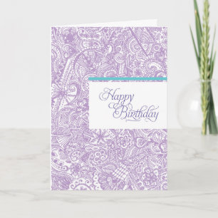 Carte d'anniversaire Purple Henna