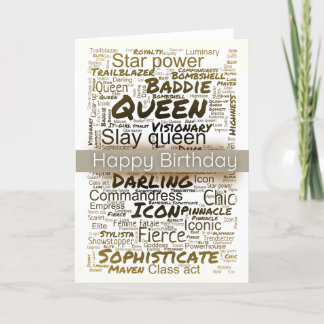Carte d'anniversaire Queen, Black Birthday Card