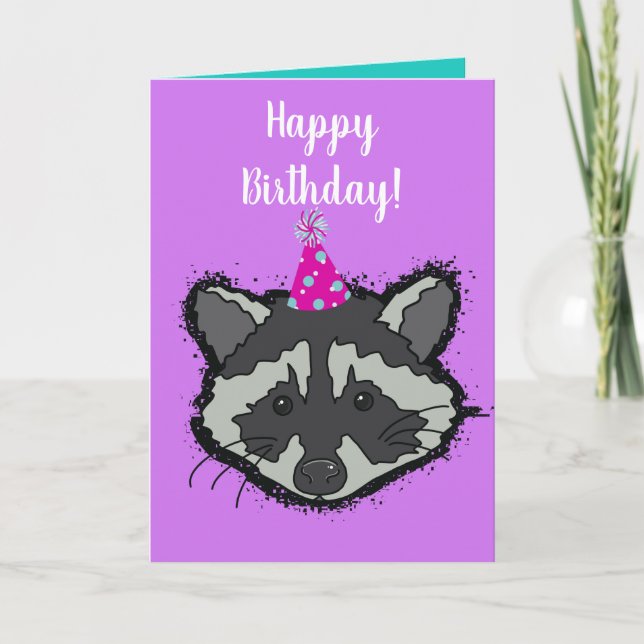 Carte d'anniversaire Raccoon (Devant)