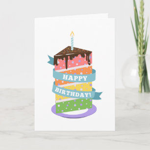 Carte d'anniversaire Rainbow Cake