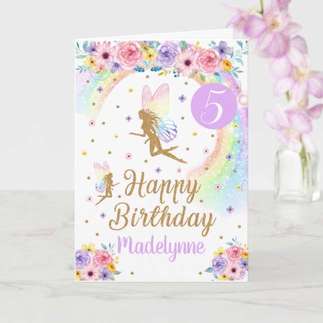 Carte d'anniversaire Rainbow Fairy (Orchidée)