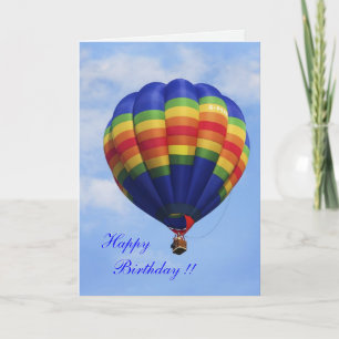 Carte d'anniversaire Rainbow Hot Air Balloding