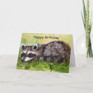 Carte d'anniversaire Rascal aceo Raccoon