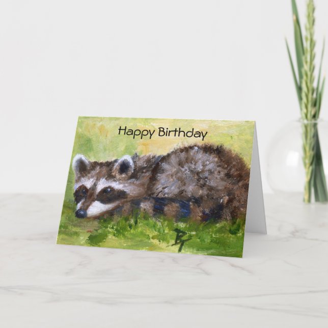 Carte d'anniversaire Rascal aceo Raccoon (Devant)