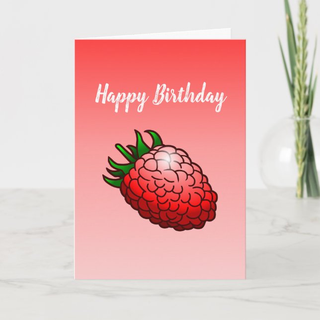 Carte d'anniversaire Raspberry Folt Greeting (Devant)