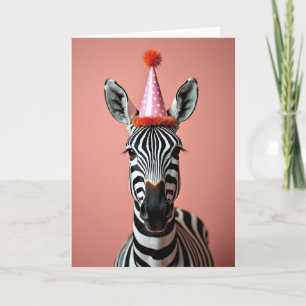 Carte d'anniversaire rayée équine
