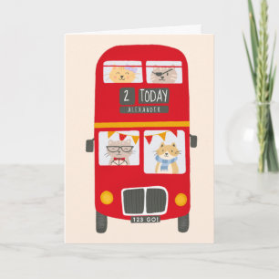 Carte d'anniversaire Red Bus