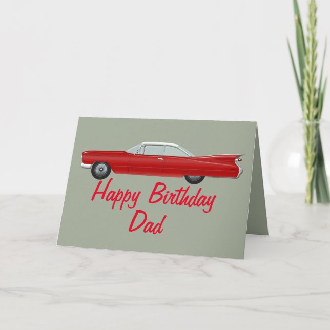 Carte d'anniversaire Red Cadillac (Devant)