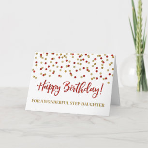 Carte d'anniversaire Red Confetti Step
