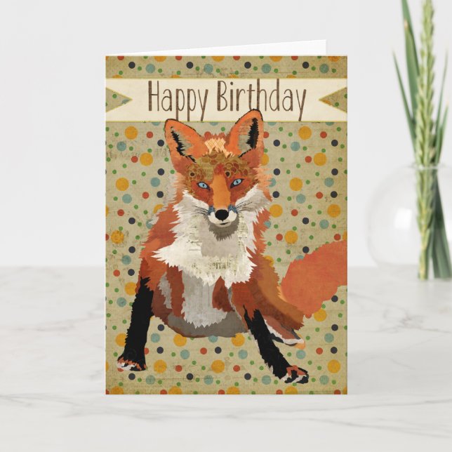 Carte d'anniversaire Red Fox (Devant)