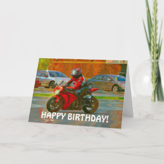 Carte d'anniversaire Red Motorcycle Bike-lover