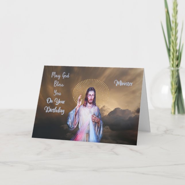 Carte d'anniversaire religieuse pour le ministre (Devant)