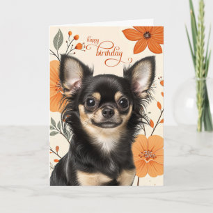 Carte d'anniversaire rétro audacieuse pour Chihuah
