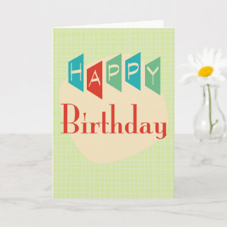 Carte d'anniversaire rétro milieu de siècle modern