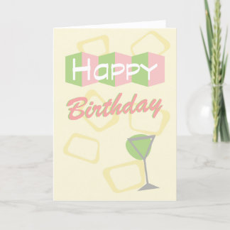 Carte d'anniversaire rétro mod