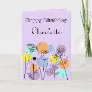 Carte d'anniversaire Retro Pastel