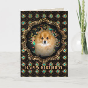 Carte d'anniversaire Retro Pomeranian
