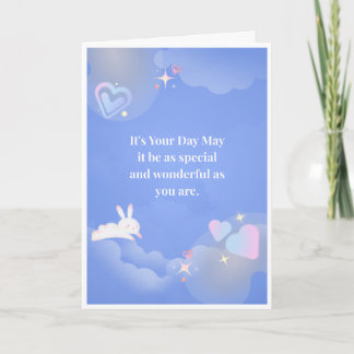Carte d'anniversaire Rêveuse Ciel Bleu