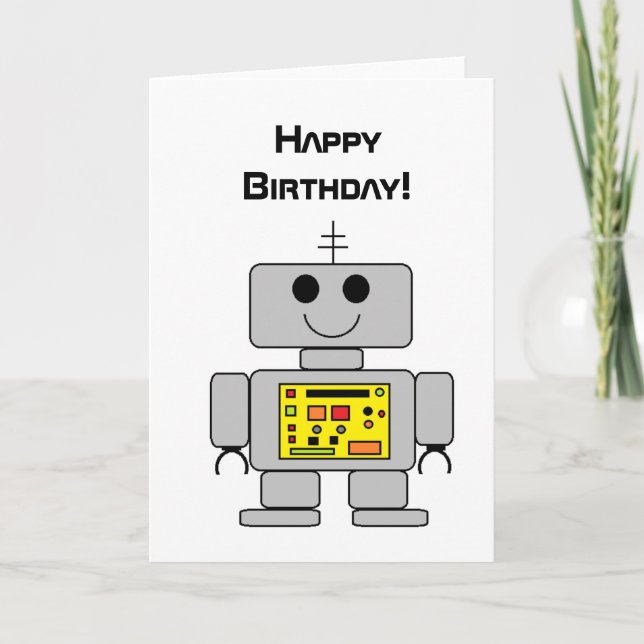 Carte d'anniversaire "Robot" (Devant)