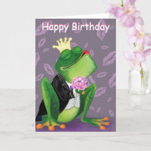 Carte d'Anniversaire Romantique Frog Prince Love F