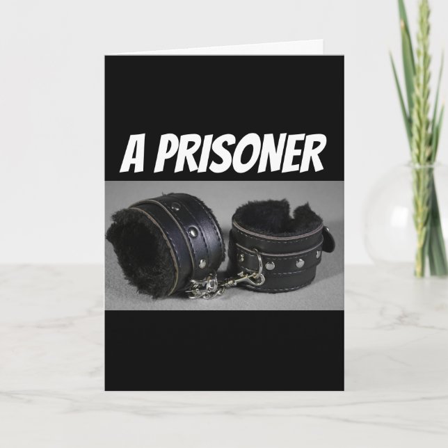 CARTE D'ANNIVERSAIRE ROMANTIQUE MENOTTES FEMME OU  (Devant)