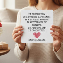 Carte d'anniversaire romantique pour femme – Je te