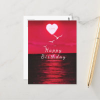 Carte d'anniversaire romantique Sea Sunset Love