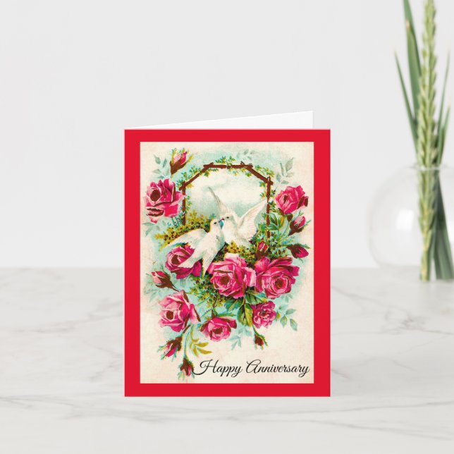 Carte D'Anniversaire Rose (Devant)