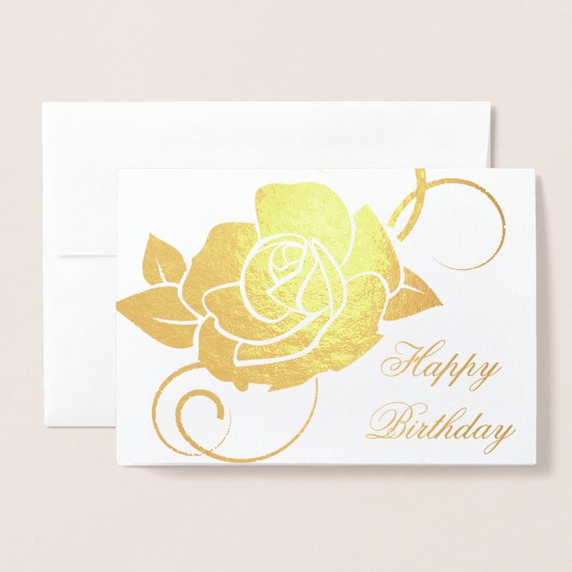 Carte d'anniversaire Rose (Devant avec enveloppe)