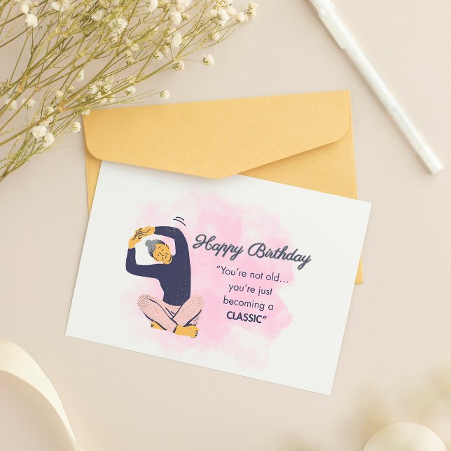 Carte d'anniversaire rose adulte vous devenez clas (Créateur téléchargé)