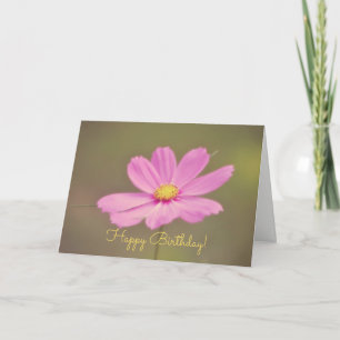 Carte d'anniversaire rose Cosmos