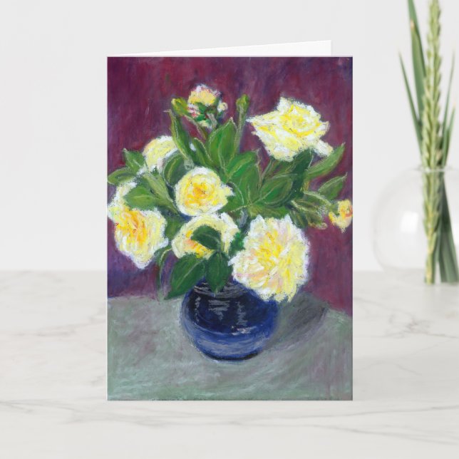 Carte d'anniversaire Rose crème (Devant)