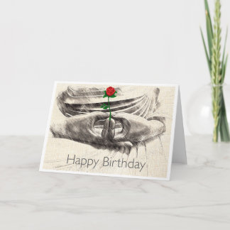 Carte d'anniversaire rose de Bouddha