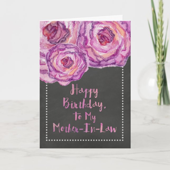 Carte d'anniversaire Rose de Chalkboard (Devant)