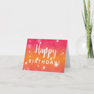 Carte d'anniversaire rose et orange pour filles Ad