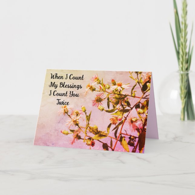 Carte d'anniversaire rose floral pour maman - Pers (Devant)